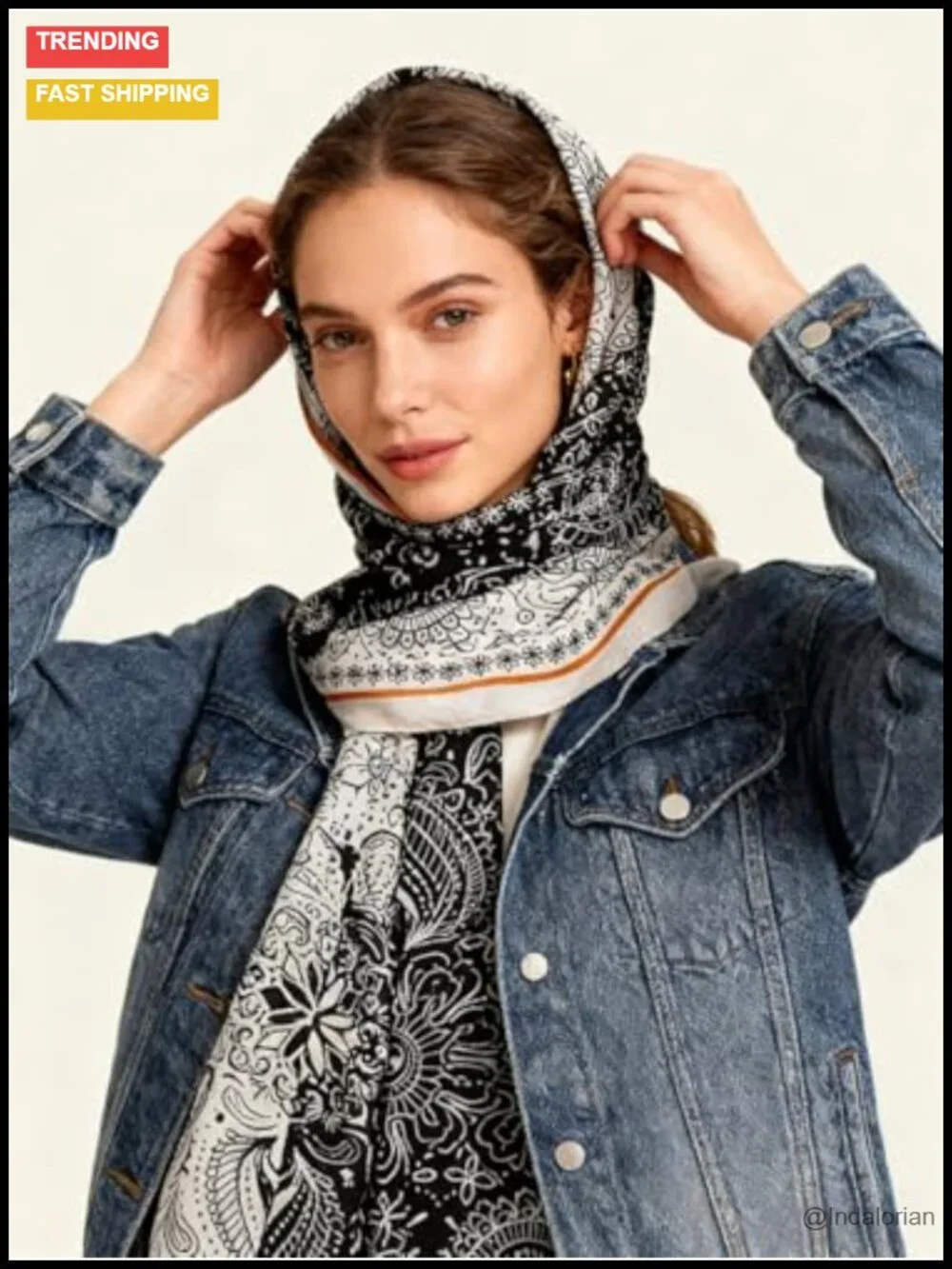Boho Lightweight Scarf Shawl Wrap 70x35 Inches Polyester